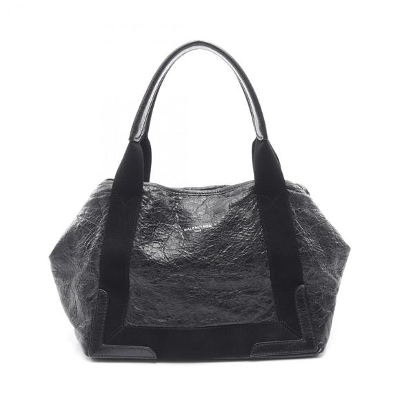 BALENCIAGA Black Leather Tote Bag - Picture 1 of 7